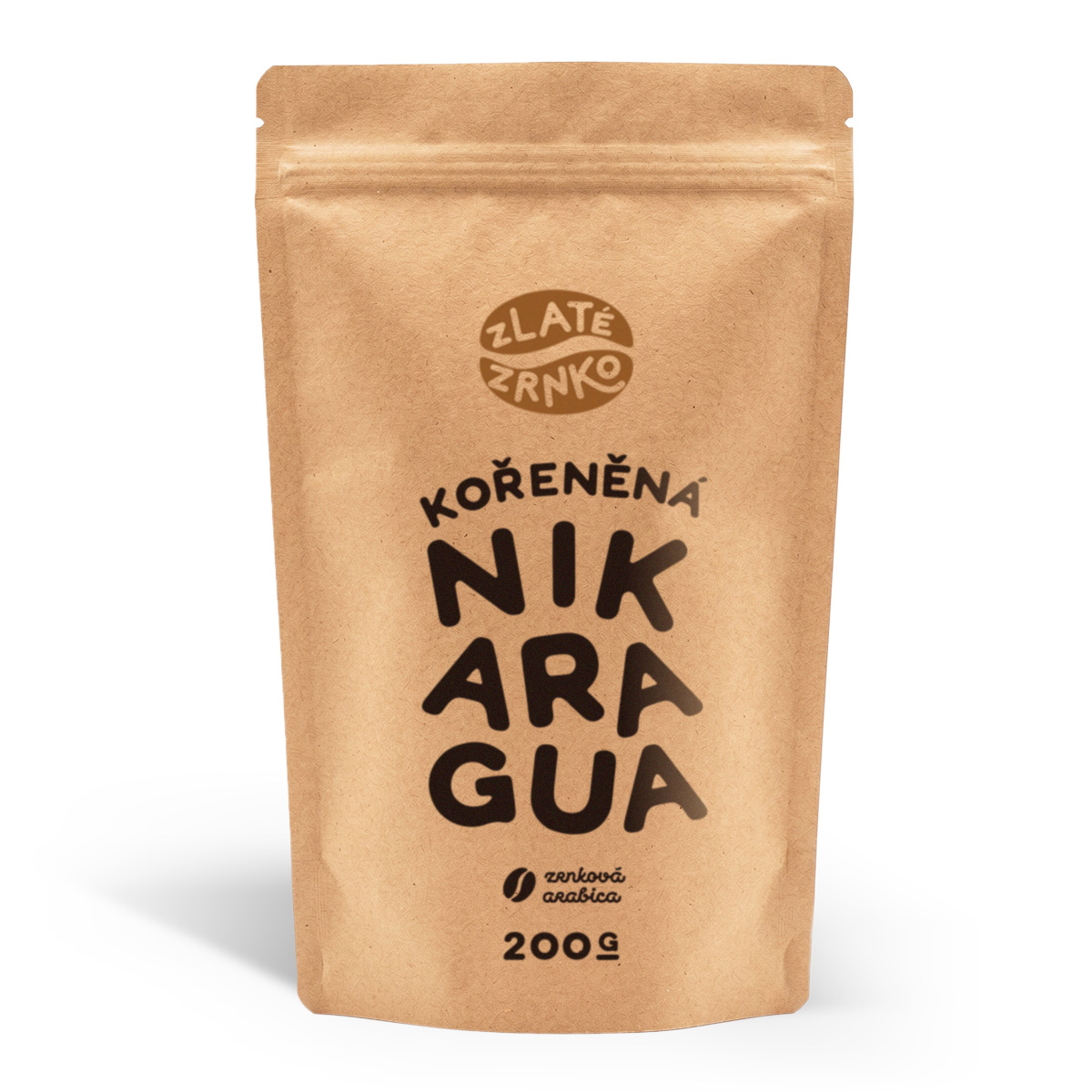 Káva Zlaté Zrnko - Nikaragua - "KOŘENĚNÁ" 200 g