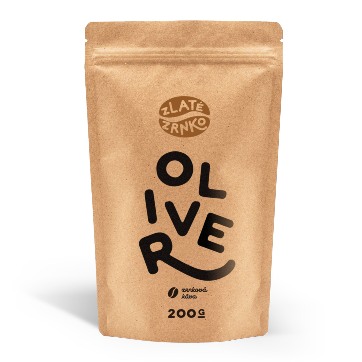 Káva Zlaté Zrnko - Oliver (Směs arabika 90% a robusta 10%) - "LAHODNĚ HOŘKÝ" 1 kg