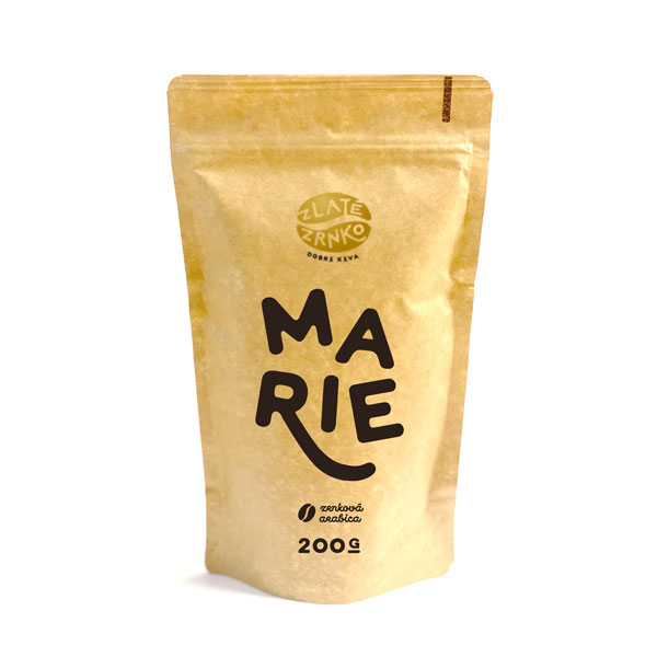 Levně Káva Zlaté Zrnko - Marie (Směs 100% arabika) - "JEMNĚ OVOCNÁ" 1 kg MLETÁ: Mletí na domácí espresso kávovar a zalévání - turka (jemné)