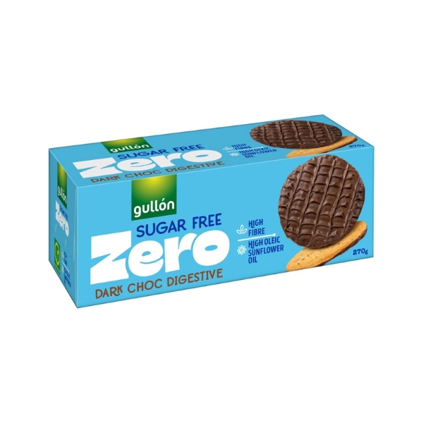 Gullón Dark Choc Digestive sušienky polomáčané v tmavej čokoláde 270 g