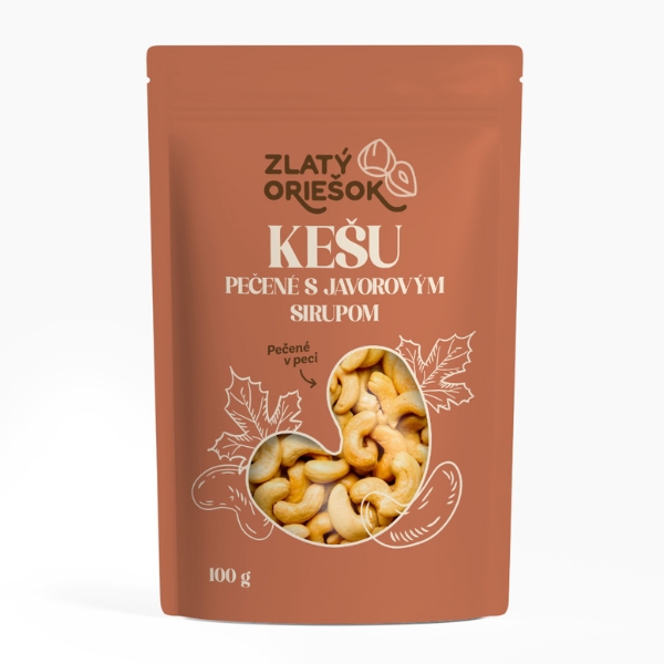 Zlatý Oříšek – Kešu s javorovým sirupem 100g